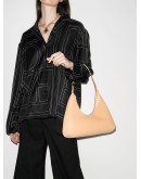 Amber patent-leather shoulder bag
