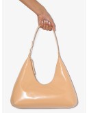 Amber patent-leather shoulder bag