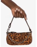 mini Rachel leopard-print suede bag
