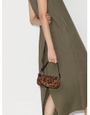mini Rachel leopard-print suede bag