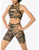 cutout tiger-print sports bra