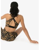 cutout tiger-print sports bra