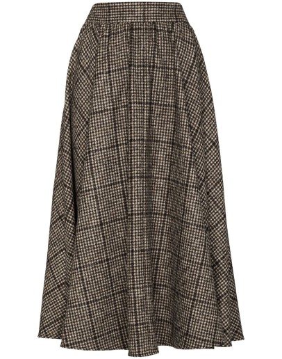 checked wool skirt
