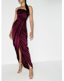 bandeau draped maxi dress
