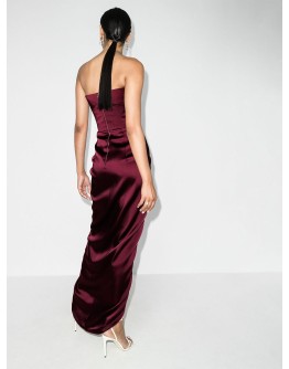 bandeau draped maxi dress