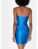 strapless duchesse-satin mini dress