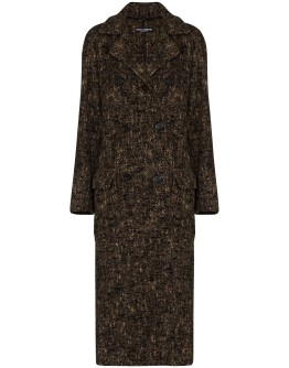 double-breasted brush-look coat