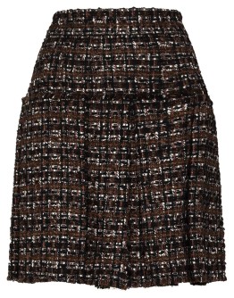 pleated tweed skirt