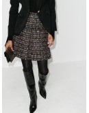 pleated tweed skirt