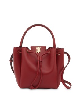 Monogram motif leather bucket bag