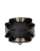 Monogram-motif latticed-leather bucket bag