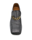 chain square toe loafers