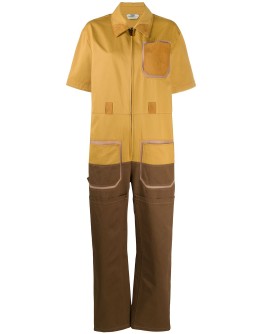 two-tone utility jumpsuit