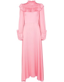 Firefly ruffled silk maxi dress
