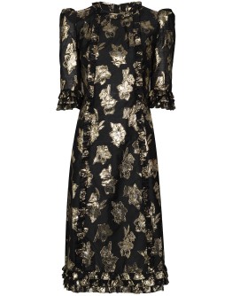 Cate floral-jacquard midi dress