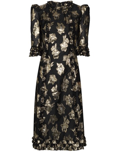 Cate floral-jacquard midi dress