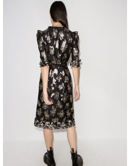 Cate floral-jacquard midi dress