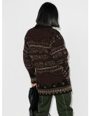 geometric-pattern knit cardigan