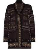 geometric-pattern knit cardigan