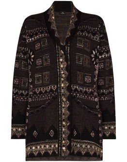 geometric-pattern knit cardigan