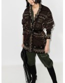 geometric-pattern knit cardigan