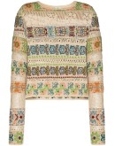 cropped open-knit jumper