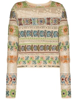 cropped open-knit jumper