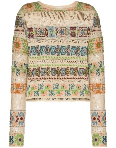 cropped open-knit jumper