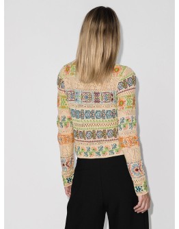 cropped open-knit jumper