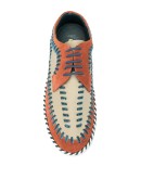 contrast stitching lace-up shoes