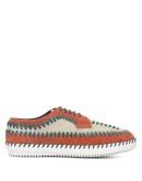 contrast stitching lace-up shoes