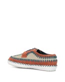 contrast stitching lace-up shoes
