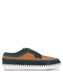 contrast stitching lace-up shoes