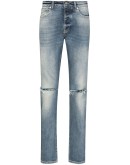distressed straight-leg jeans 