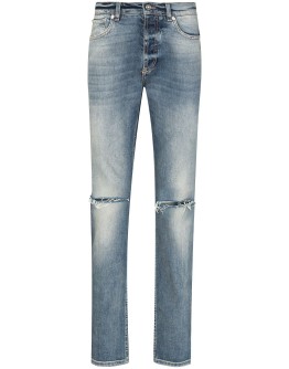 distressed straight-leg jeans 