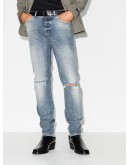 distressed straight-leg jeans 