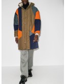 panelled quilted coat