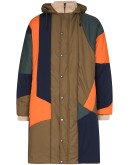 panelled quilted coat