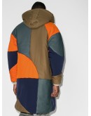 panelled quilted coat