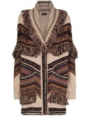 fringe intarsia-knit cardigan