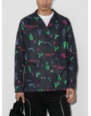 graphic-print shirt jacket