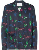 graphic-print shirt jacket