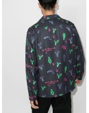 graphic-print shirt jacket