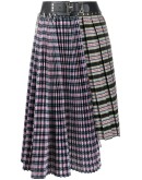 tartan-print asymmetric skirt 
