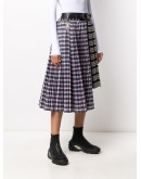 tartan-print asymmetric skirt 