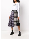 tartan-print asymmetric skirt 