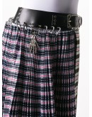 tartan-print asymmetric skirt 