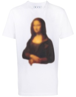 Blurred Monalisa print T-shirt