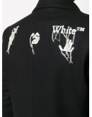 double-breasted logo print coat