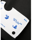double-breasted logo print coat